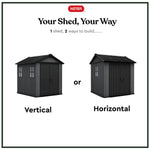 Newton Plus Apex Plastic Shed 7.5 × 7 ft Grey