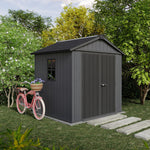 Newton Plus Apex Plastic Shed 7.5 × 7 ft Grey