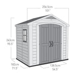 Factor Apex Garden Storage Shed 8 × 6 ft Beige/Brown