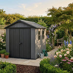 Newton 11’x7.5’ Plus Side Entry Plastic Shed Graphite