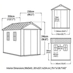 Newton 11’x7.5’ Plus Side Entry Plastic Shed Graphite