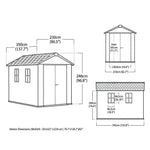 Newton 11’x7.5’ Plus Side Entry Plastic Shed Graphite