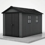 Newton 11’x7.5’ Plus Side Entry Plastic Shed Graphite