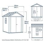 Newton 7’x7.5’ Plus Side Entry Plastic Shed Dark Grey